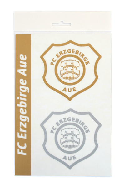 Gold/Silber Aufkleber Logo FC Erzgebirge Aue