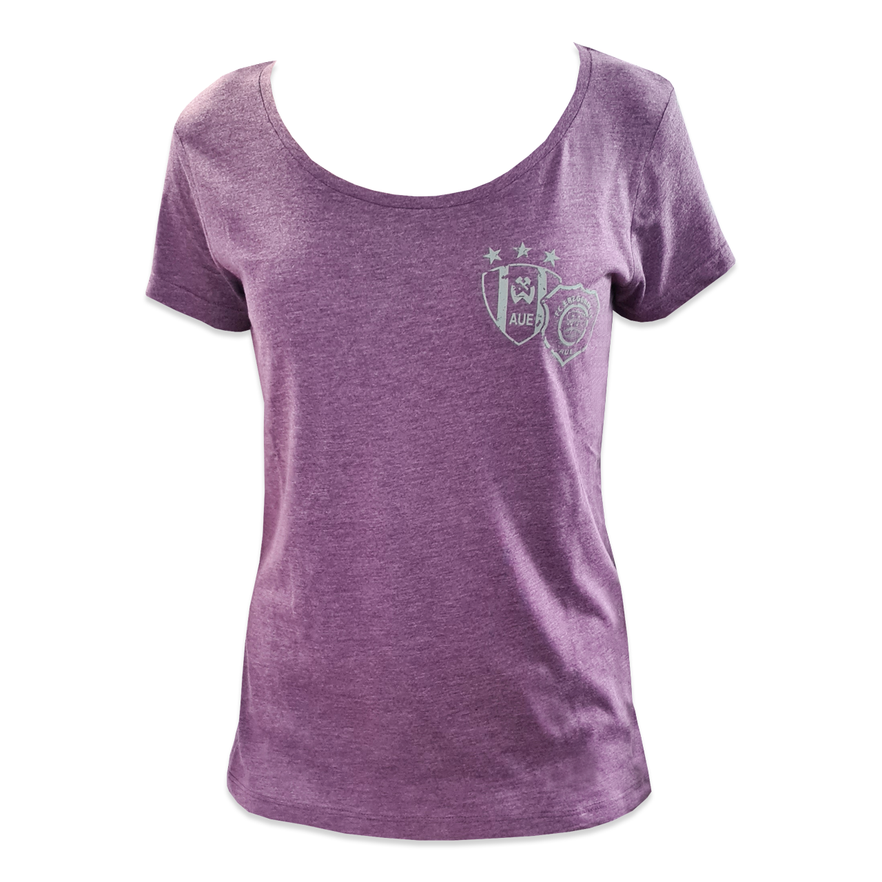 FC FanShop Logo melange Damen Erzgebirge T-Shirt Aue Lila -