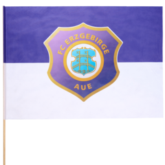 Fahne Logo FCE Aue Lila/ Weiß